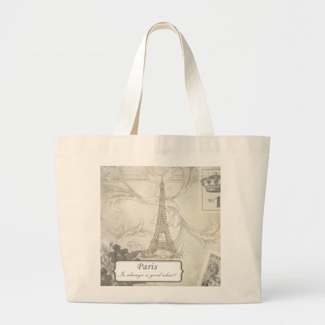 Grand Tote Bag Minable :  Paris est toujours une bonne idée ! (Devant)