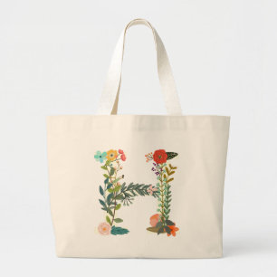 Grand Tote Bag Miscellaneous - Floral Alphabet: Letter H