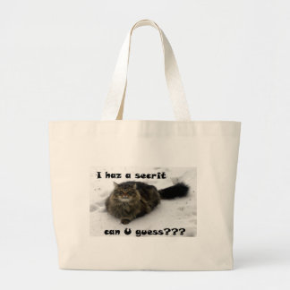 Grand Tote Bag Mischievous Maine Coon dans la neige
