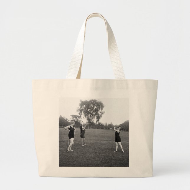 Grand Tote Bag Mode de golf des années 1920 des femmes (Devant)