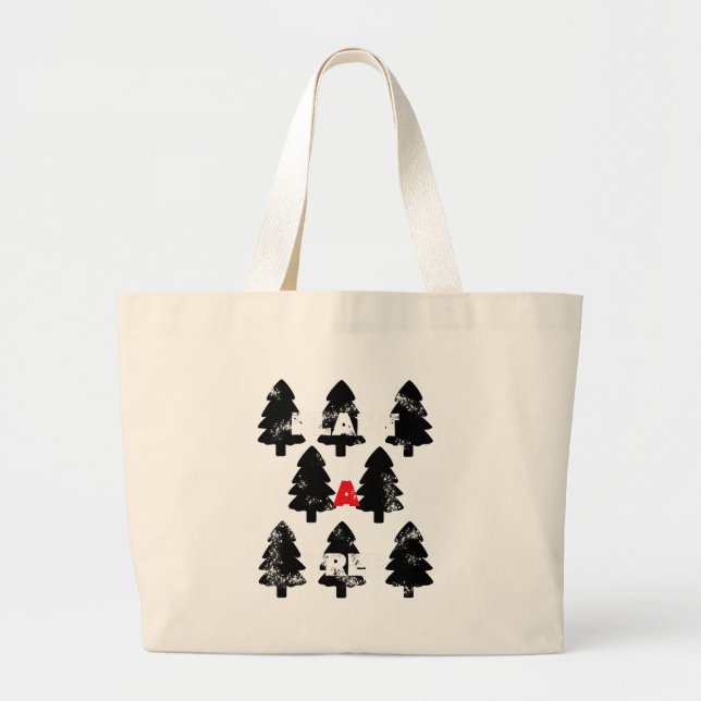 Grand Tote Bag Modèle de plantation d'un arbre (Devant)