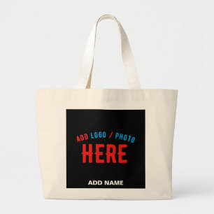GRAND TOTE BAG MODERNE ET MODERNE PERSONNALISABLE NOIR VÉRIFIÉ