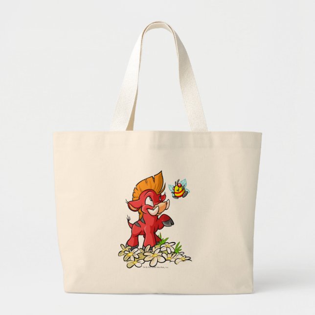 Grand Tote Bag Moehog rouge et bourdonnement (Devant)