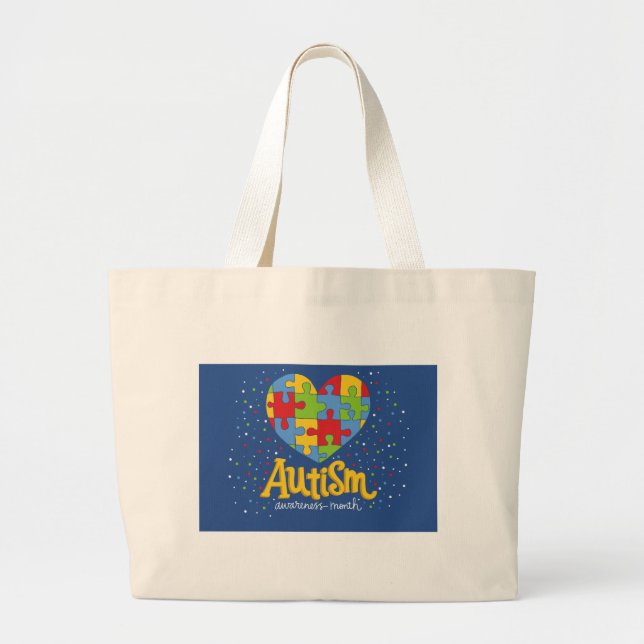 Grand Tote Bag mois de la sensibilisation à l'autisme (Devant)
