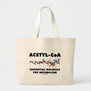 Grand Tote Bag Molécule Acétyle-CoA essentielle pour le