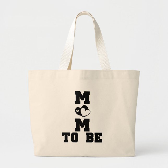 Grand Tote Bag MOM à être - Texte noir (Devant)