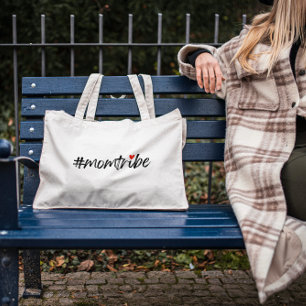 Grand Tote Bag #MomTribe   Motherhood Script de la Fête des mères