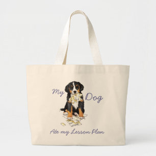 Grand Tote Bag Mon Berner a mangé mon plan de cours