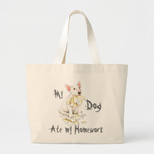 Grand Tote Bag Mon Bull Terrier A Mangé Ma Maison