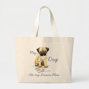 Grand Tote Bag Mon carlin a mangé mon plan de cours