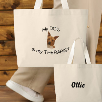 Grand Tote Bag Mon chien est mon thérapeute