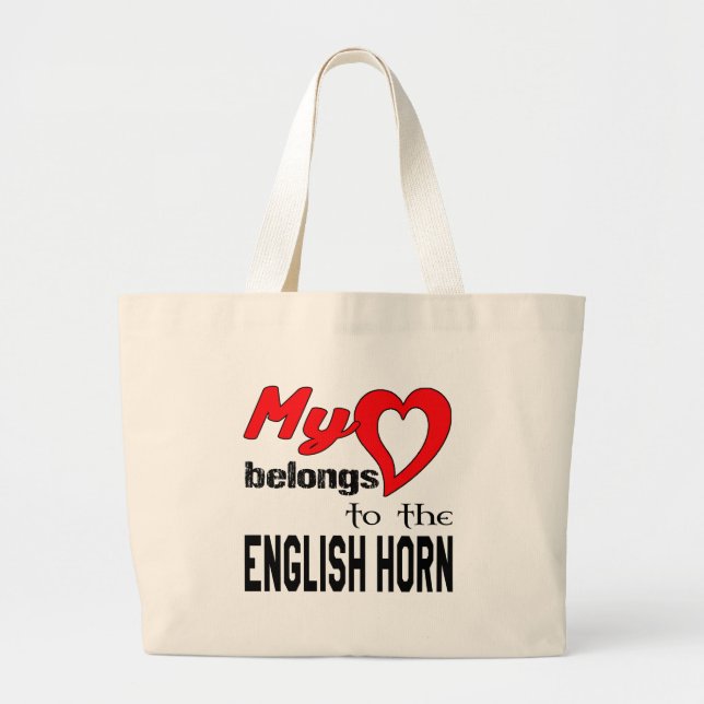 Grand Tote Bag Mon coeur appartient au klaxon anglais (Devant)