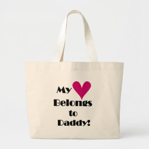 Grand Tote Bag Mon coeur appartient au papa