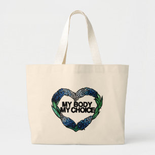 Grand Tote Bag Mon corps Mon choix Féministe Pro-choix