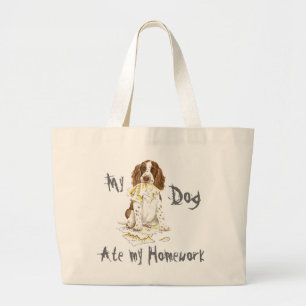 Grand Tote Bag Mon Espagnol Springer Anglais A Mangé Mes Devoirs