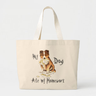 Grand Tote Bag Mon étagère a mangé mes devoirs