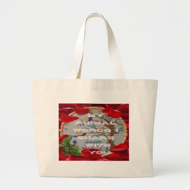 Grand Tote Bag Mon monde animal valentine.png (Devant)