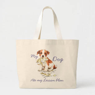 Grand Tote Bag Mon Parson Russell Terrier Ate Mon Plan De Leçon