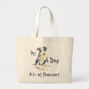 Grand Tote Bag Mon Pit Bull A Mangé Ma Maison