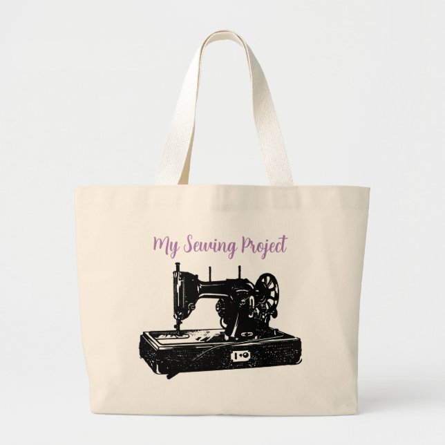 Grand Tote Bag Mon projet de couture (Devant)