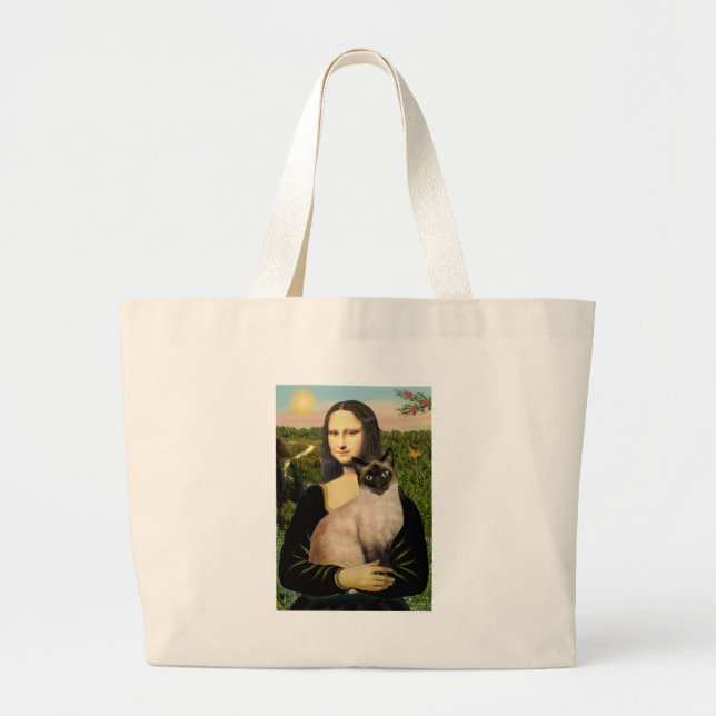 Grand Tote Bag Mona Lisa - Seal Point Chat siamois (Devant)