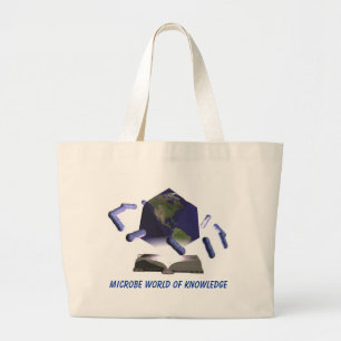 Grand Tote Bag Monde de microbe de la connaissance, monde de