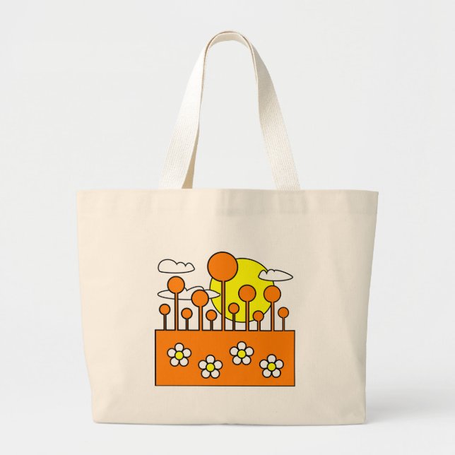 Grand Tote Bag Monde Orange (Devant)