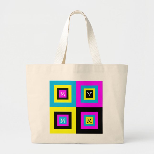Grand Tote Bag Monogramme CMJN du concepteur graphique (Devant)
