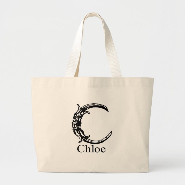 Grand Tote Bag Monogramme de fantaisie : Chloe (Devant)