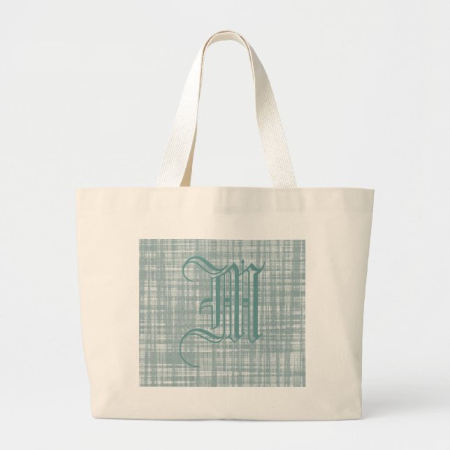 Grand Tote Bag Monogramme et tissage (Devant)