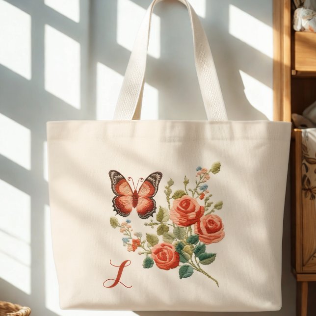 Grand Tote Bag Monogramme floral (Créateur téléchargé)