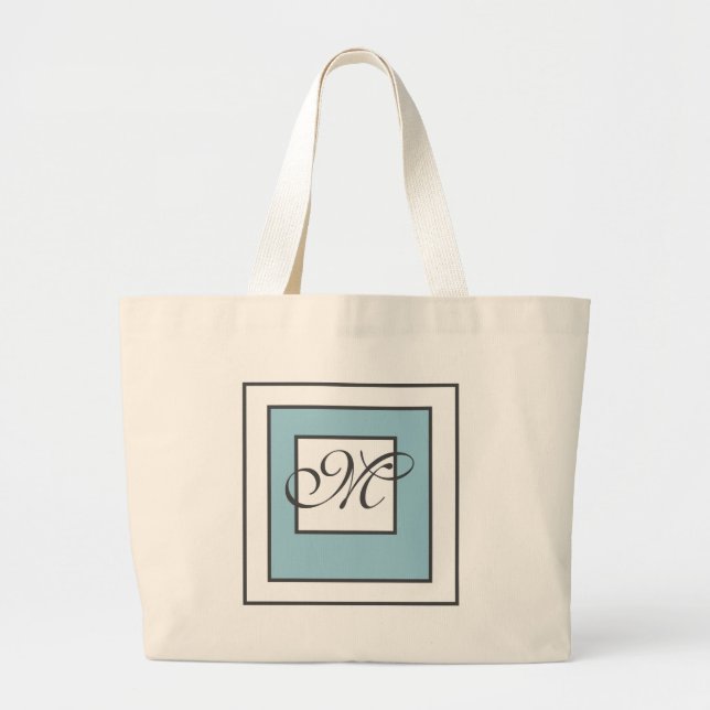Grand Tote Bag Monogramme initial classique (Devant)