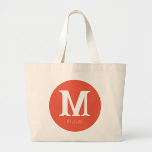Grand Tote Bag Monogramme minimal coucher de soleil