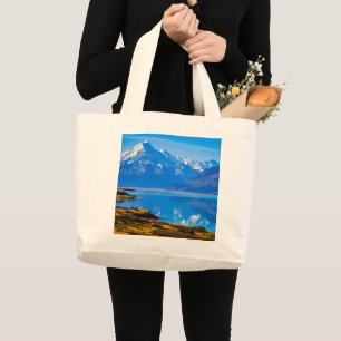 Grand Tote Bag Mont Cook surplombant le lac Pukaki, NZ Large Four