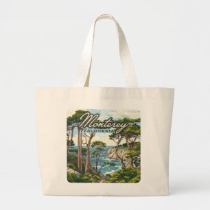 Grand Tote Bag Monterey California Cypress Trees Ocean Coast