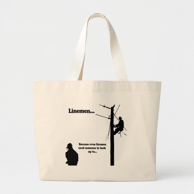 Grand Tote Bag Monteurs de lignes puisque (Devant)