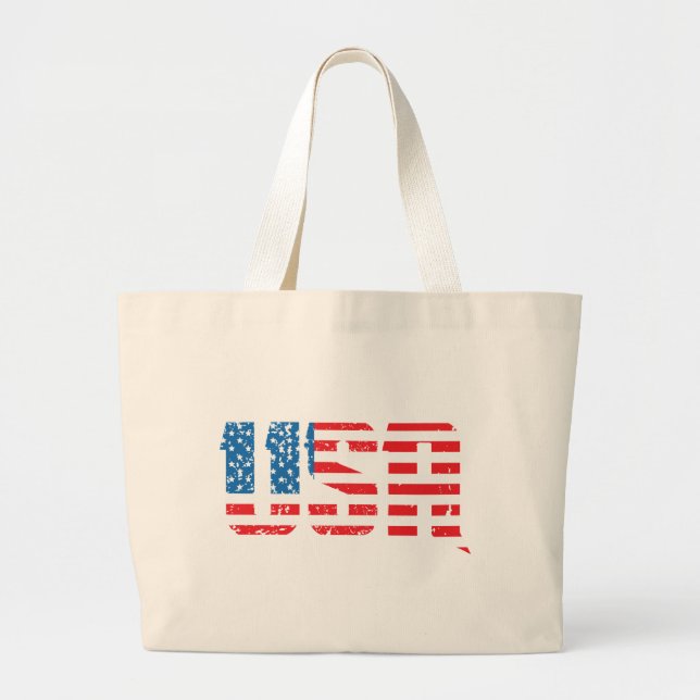 Grand Tote Bag Montrez votre fierté américaine avec ce rouge gras (Devant)