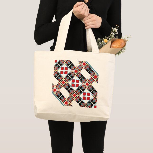 Grand Tote Bag Mosaic Yoga Mat (Devant (produit))