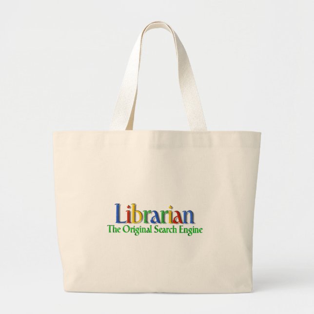 Grand Tote Bag Moteur de recherche d'original de bibliothécaire (Devant)