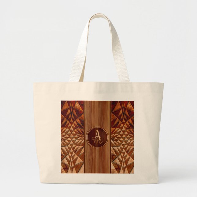 Grand Tote Bag Motif Bois (Devant)