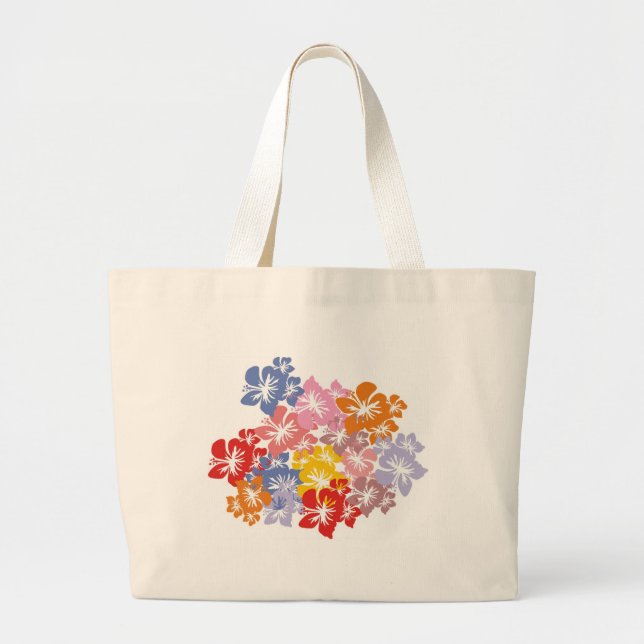 Grand Tote Bag motif de fleur (Devant)