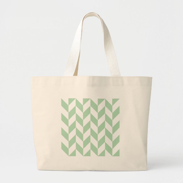 Grand Tote Bag Motif de squelette vert à la menthe (Devant)