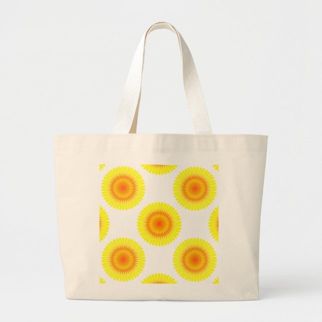 Grand Tote Bag Motif de tournesol personnalisé (Devant)