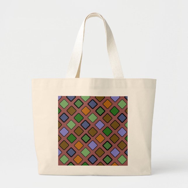 Grand Tote Bag Motif Diagonal Graphique Carrelé sur n'importe que (Devant)