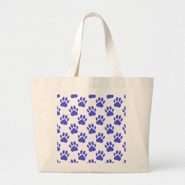 Grand Tote Bag Motif Empreinte de patte cosmique (Devant)
