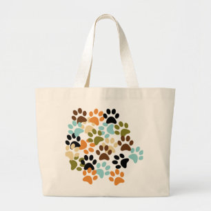 Grand Tote Bag motif empreinte de patte de chien