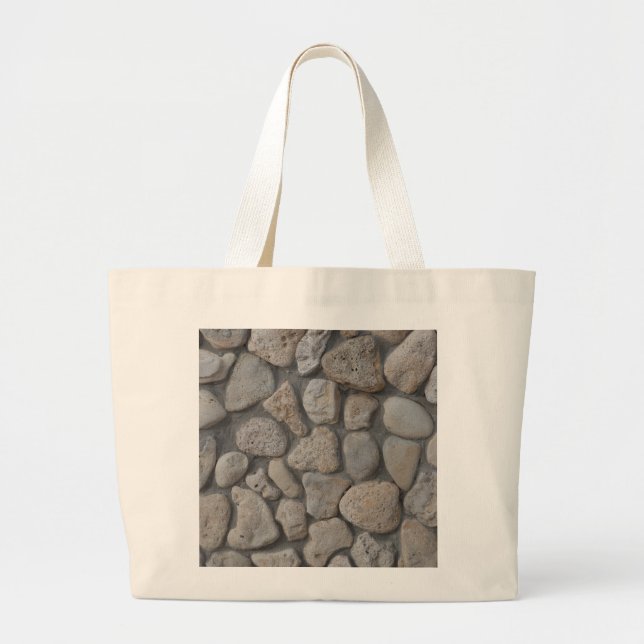 Grand Tote Bag Motif en pierre (Devant)