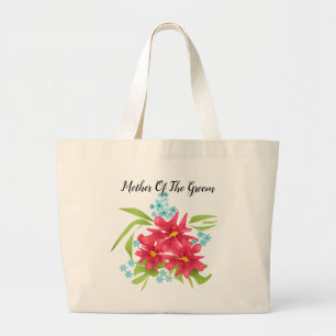 Grand Tote Bag Motif floral de fleurs rouges mignonnes sans coutu