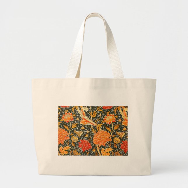 Grand Tote Bag Motif floral vintage William Morris Cray (Devant)