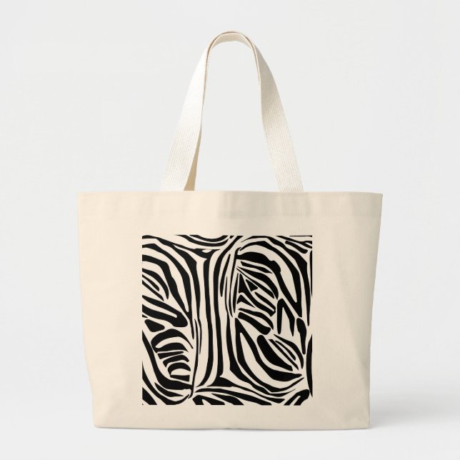 Grand Tote Bag Motif zèbre (Devant)